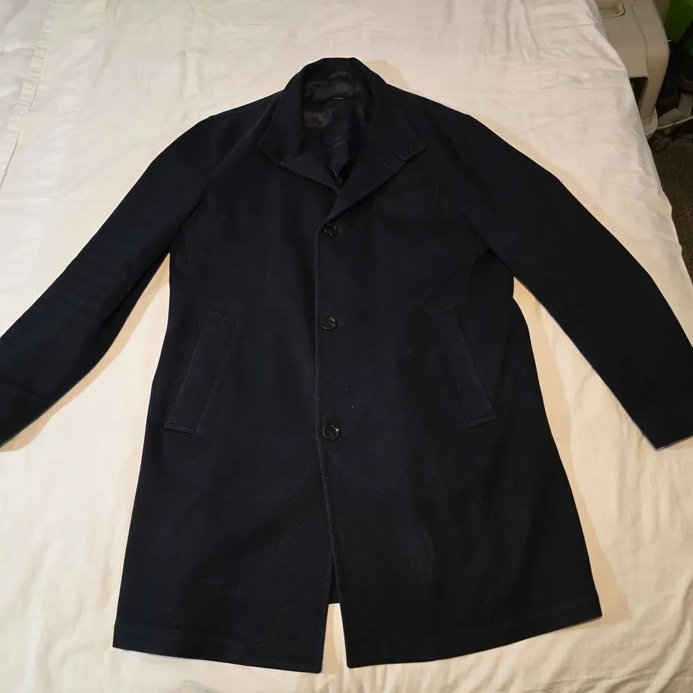 Hugo Boss Dark Blue Trench Coat Mens 44R